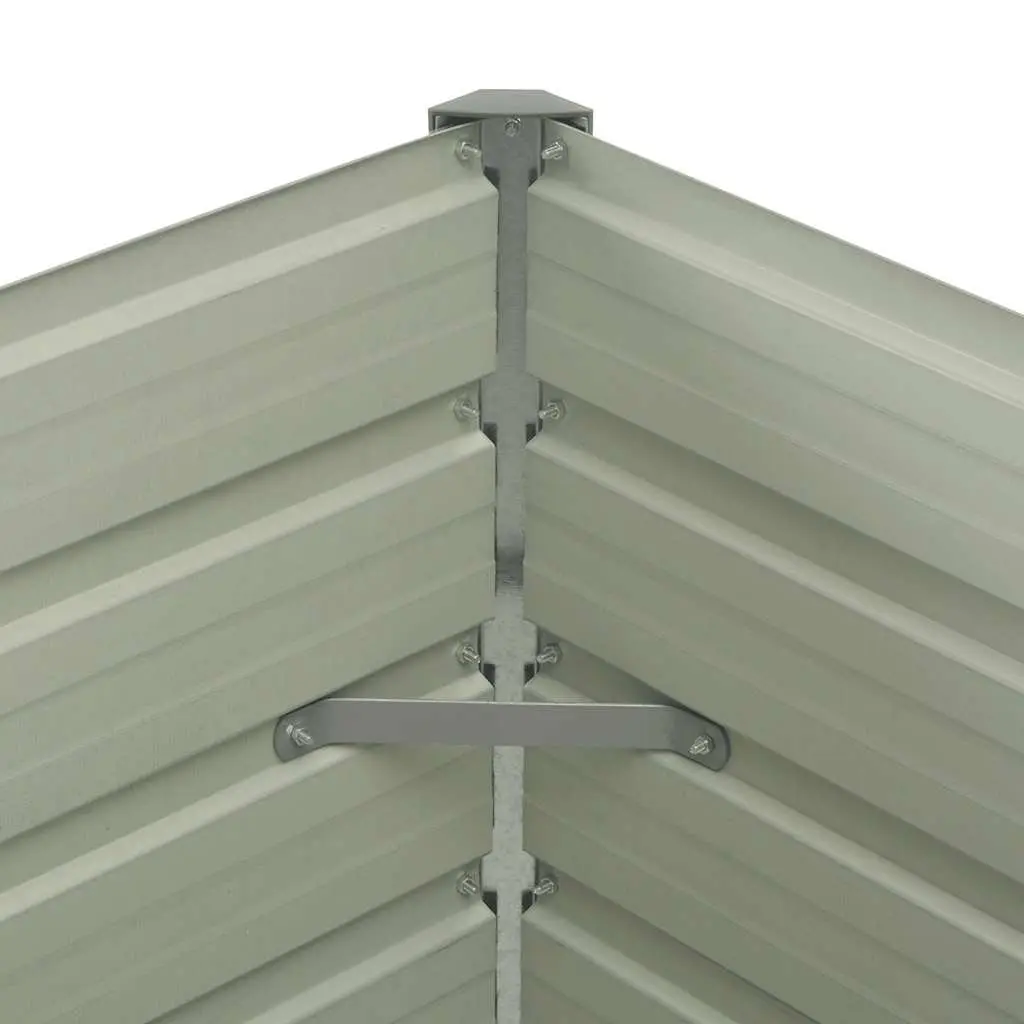 Raised Garden Bed Open Bottom 100 x 100 x 77 cm Anthracite Galvanised Steel