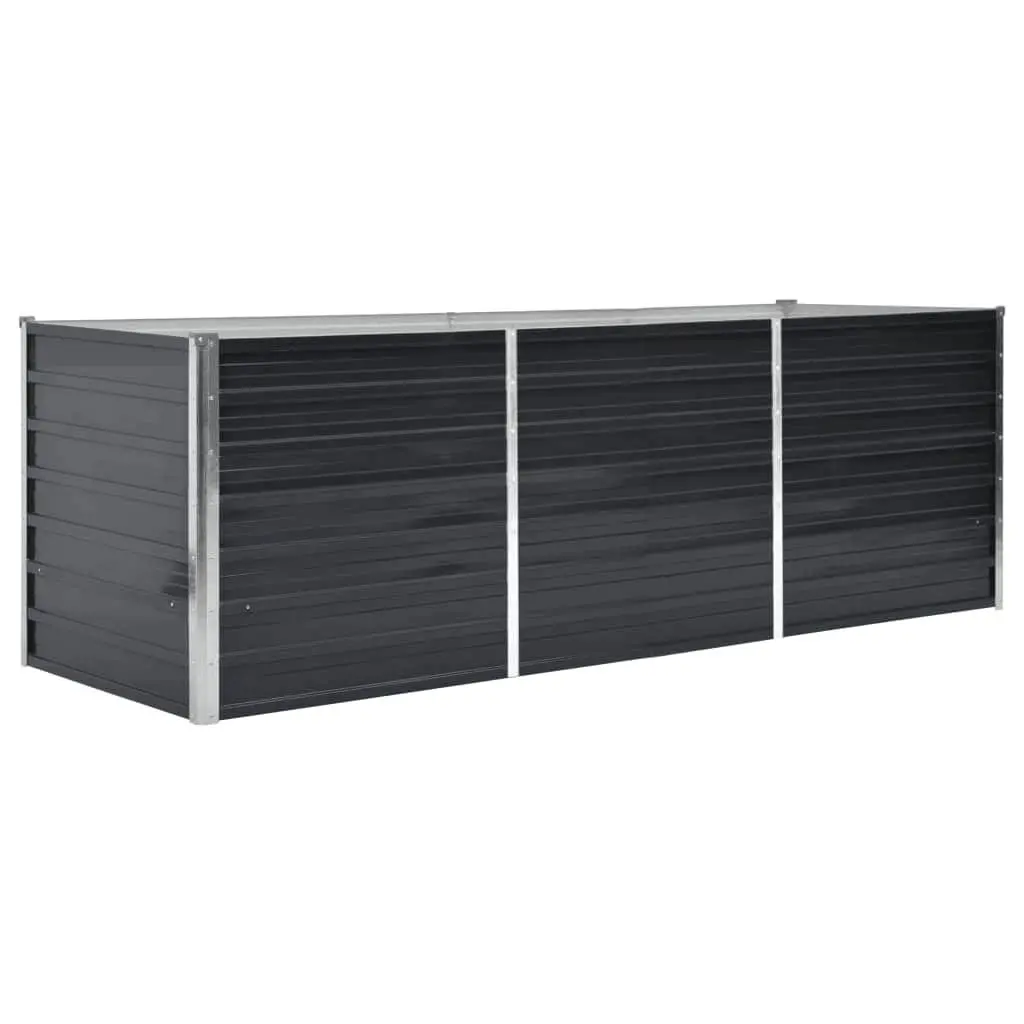 Raised Garden Bed Anthracite 240x80x77cm Galvanised Steel Planter Box