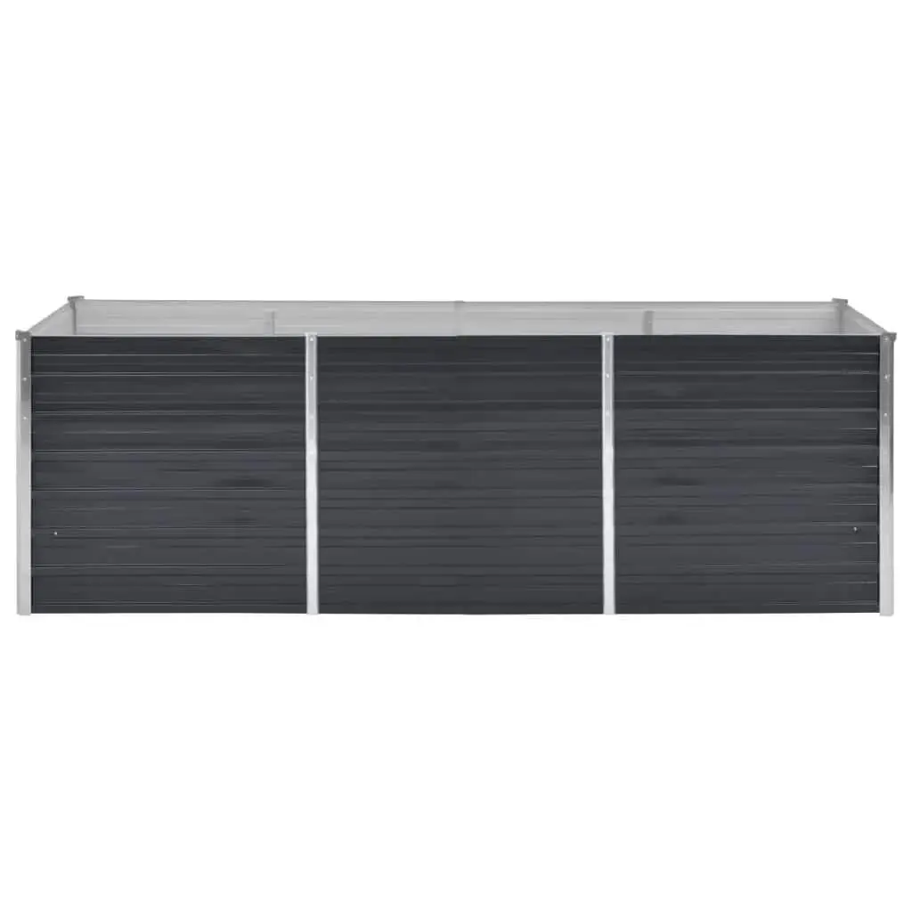 Raised Garden Bed Anthracite 240x80x77cm Galvanised Steel Planter Box