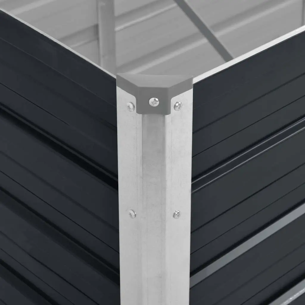 Raised Garden Bed Anthracite 240x80x77cm Galvanised Steel Planter Box
