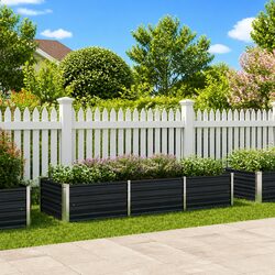 Raised Garden Bed Anthracite 240x80x45cm Galvanised Steel Planter Box