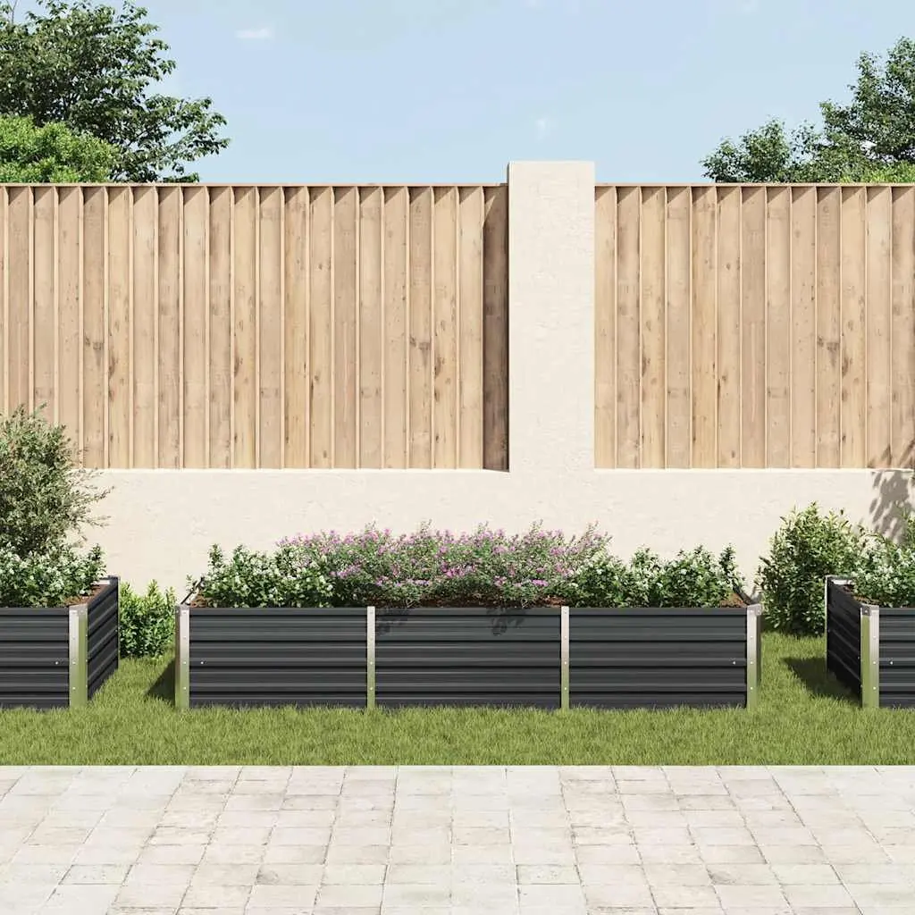 Raised Garden Bed Galvanised Steel Planter Box 240x80x45cm Anthracite