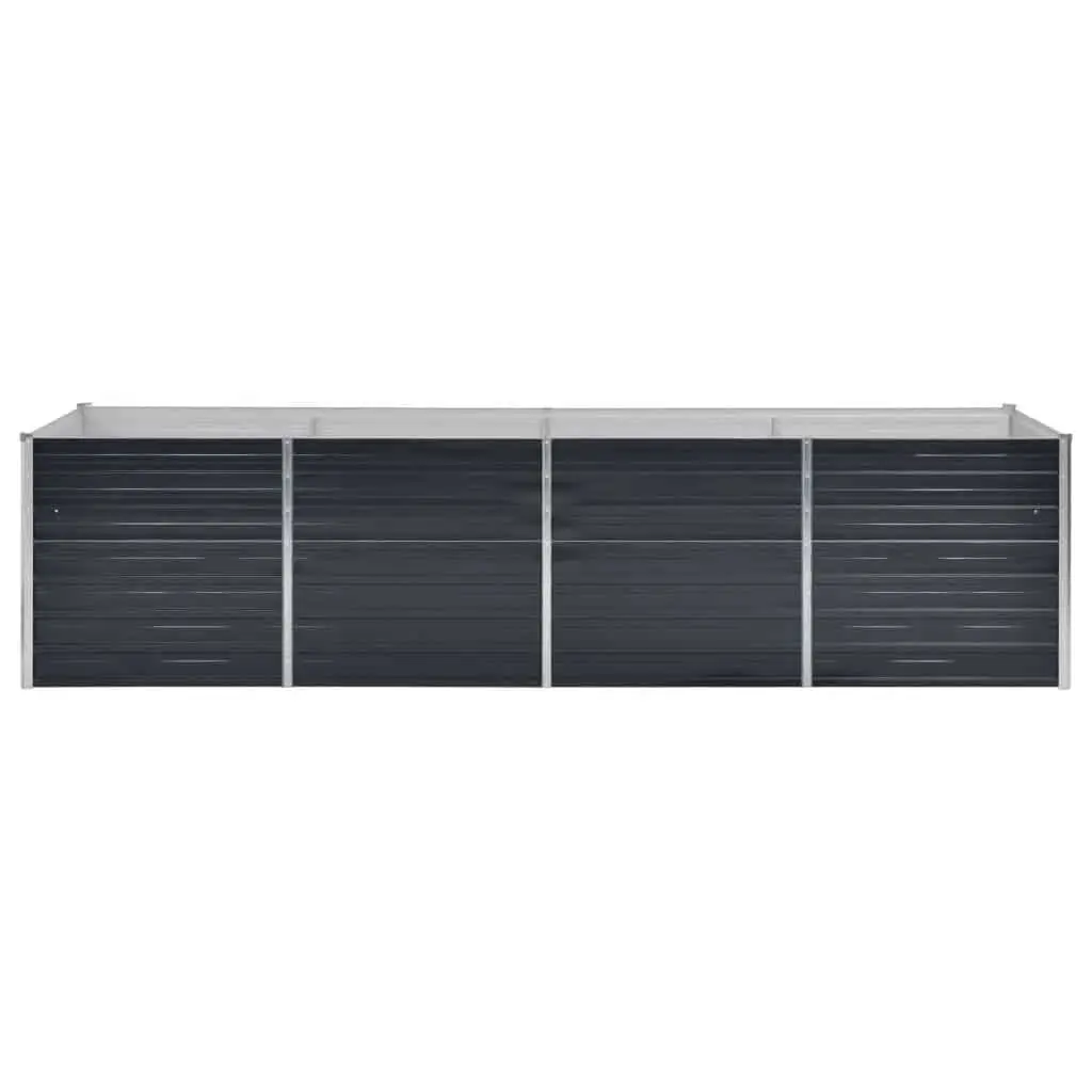 Raised Garden Bed Anthracite Galvanised Steel Planter Box 320x80x77cm Outdoor