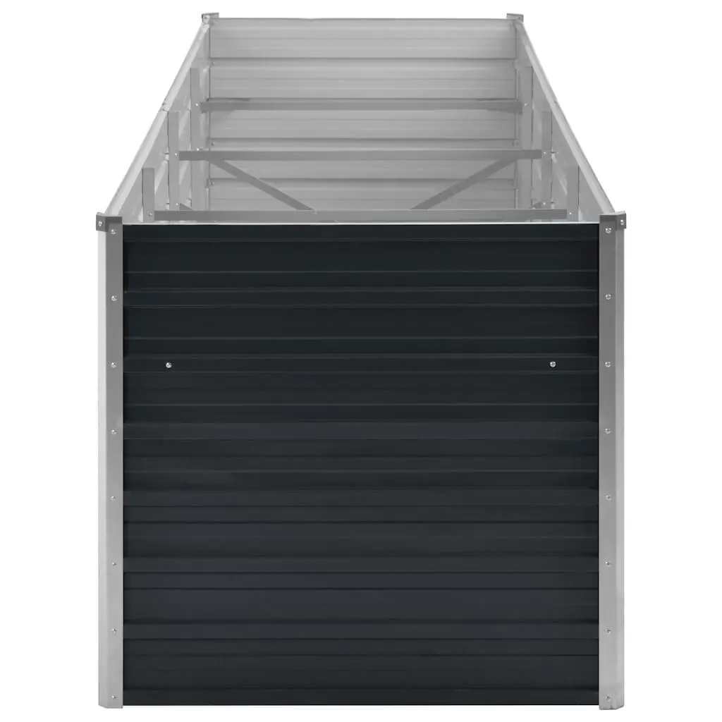 Raised Garden Bed Anthracite Galvanised Steel Planter Box 320x80x77cm Outdoor