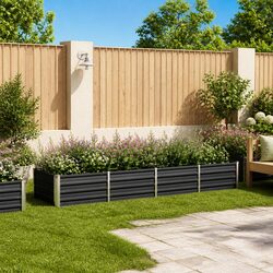 Warm and Practical Anthracite Raised Garden Bed 320x80x45cm