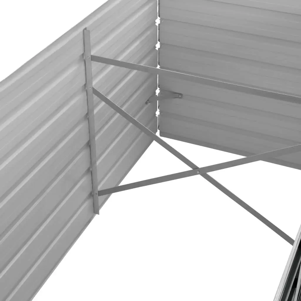 Raised Garden Bed Anthracite Galvanised Steel 320x80x45cm Outdoor Planter Box