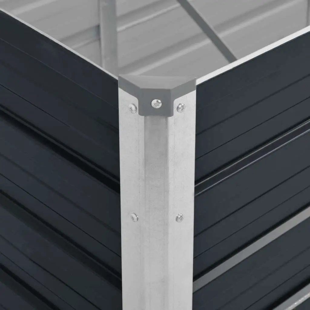 Raised Garden Bed Anthracite Galvanised Steel 320x80x45cm Outdoor Planter Box