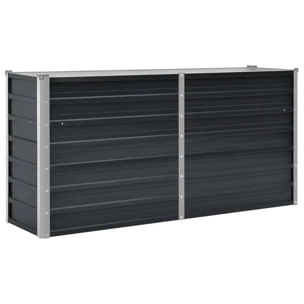Raised Bed Planter Box Galvanised Steel 160x40x77cm Anthracite