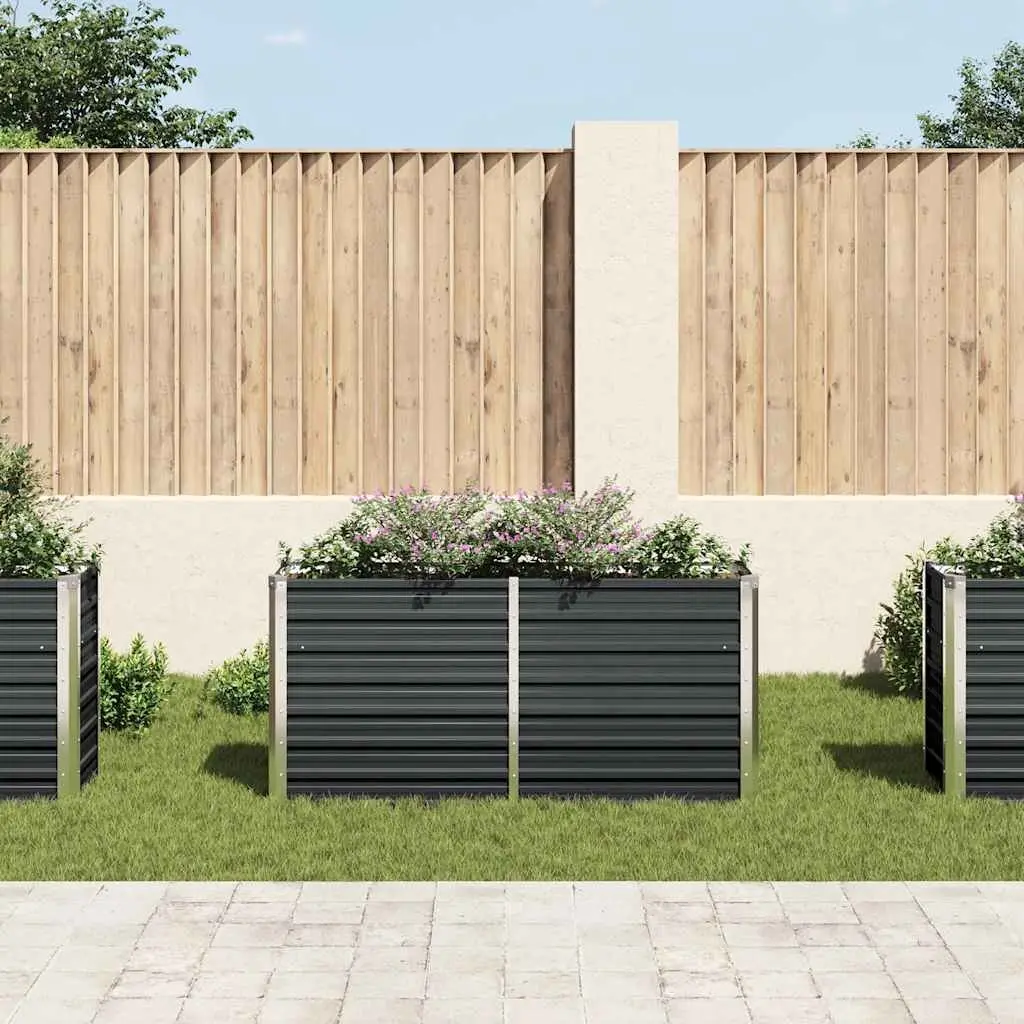 Raised Bed Planter Box Galvanised Steel 160x40x77cm Anthracite