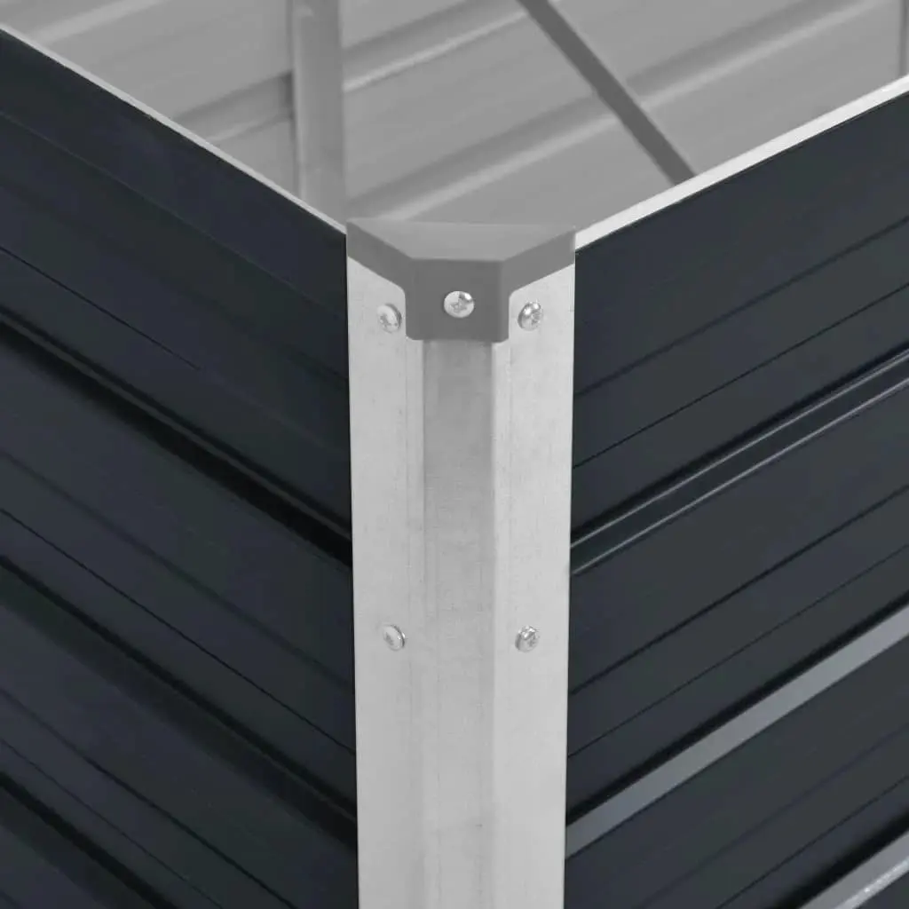 Raised Bed Planter Box Galvanised Steel 160x40x77cm Anthracite