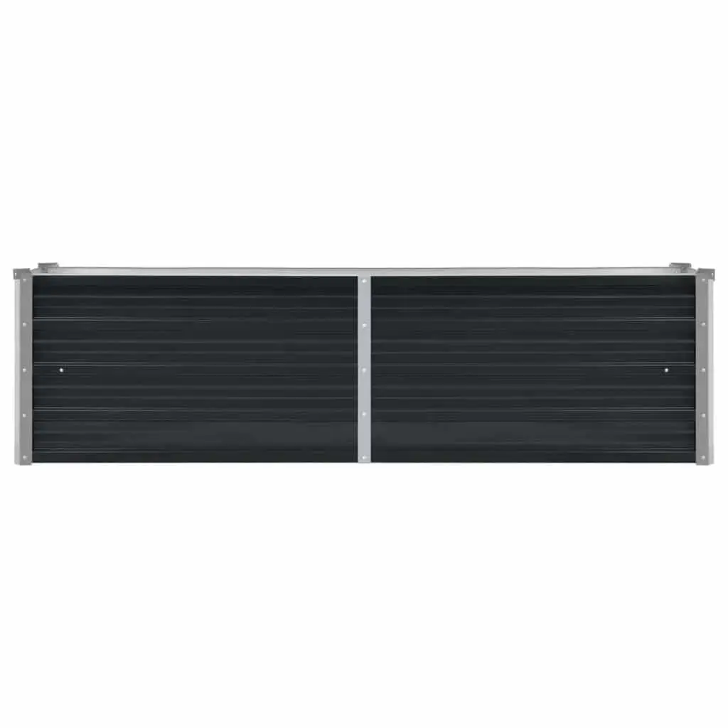 Raised Garden Bed Anthracite Steel Galvanised Planter 160x40x45cm