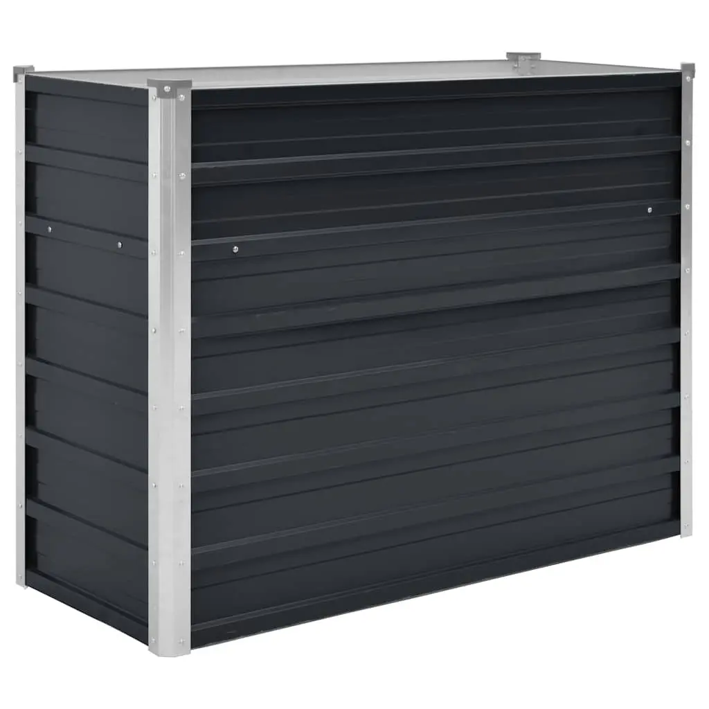 Garden Raised Bed Anthracite Galvanised Steel Planter Box 100x40x77 cm