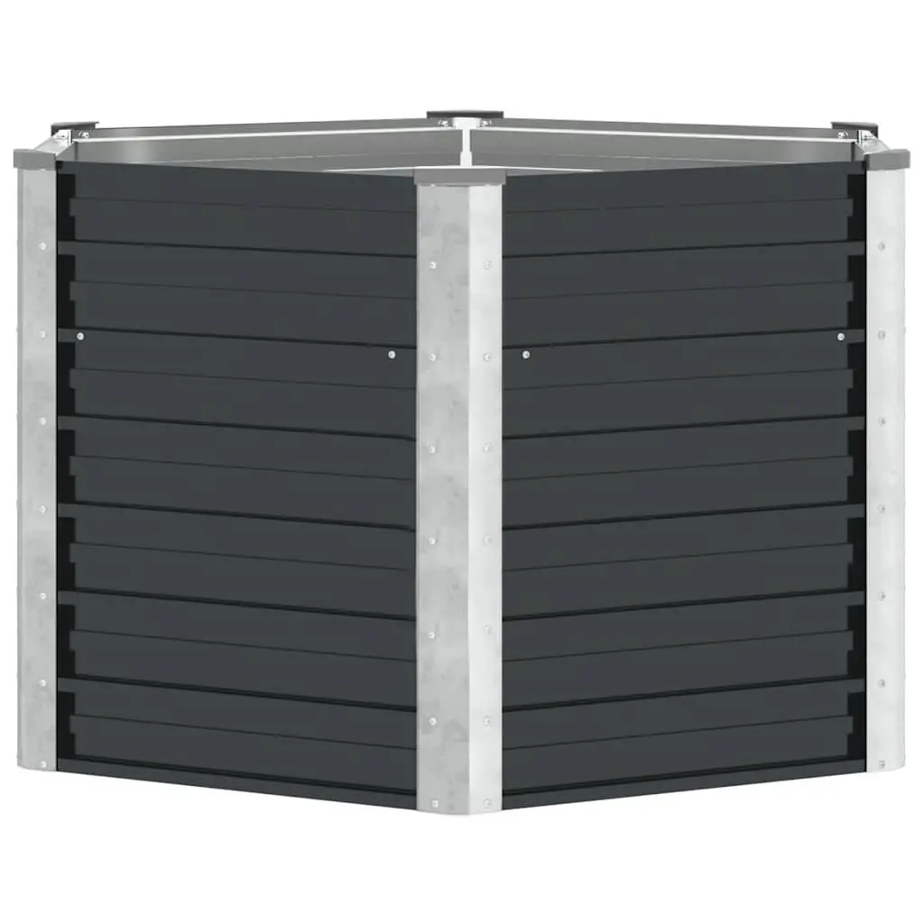 Garden Raised Bed Planter Box 129x129x77cm Anthracite Galvanised Steel Outdoor