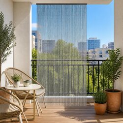 Dependable Grey Bamboo Door Curtain for Insect Control