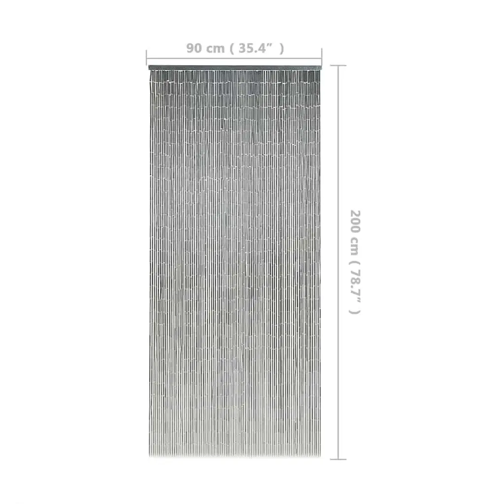 Bamboo Door Curtain Insect Screen 90x200 cm Grey Room Divider Decor