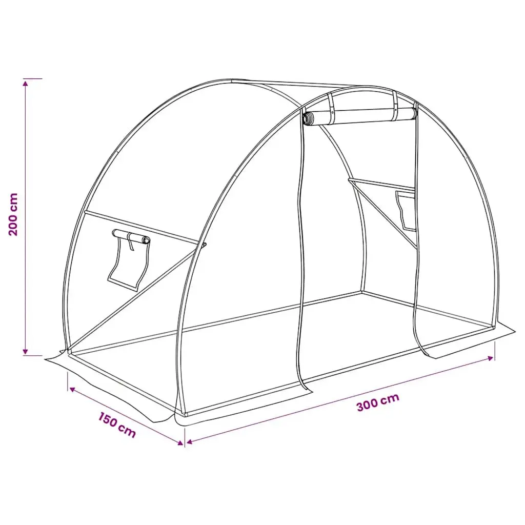 Greenhouse 4.5 m² White Garden Plant House Ventilation Windows Door Frame