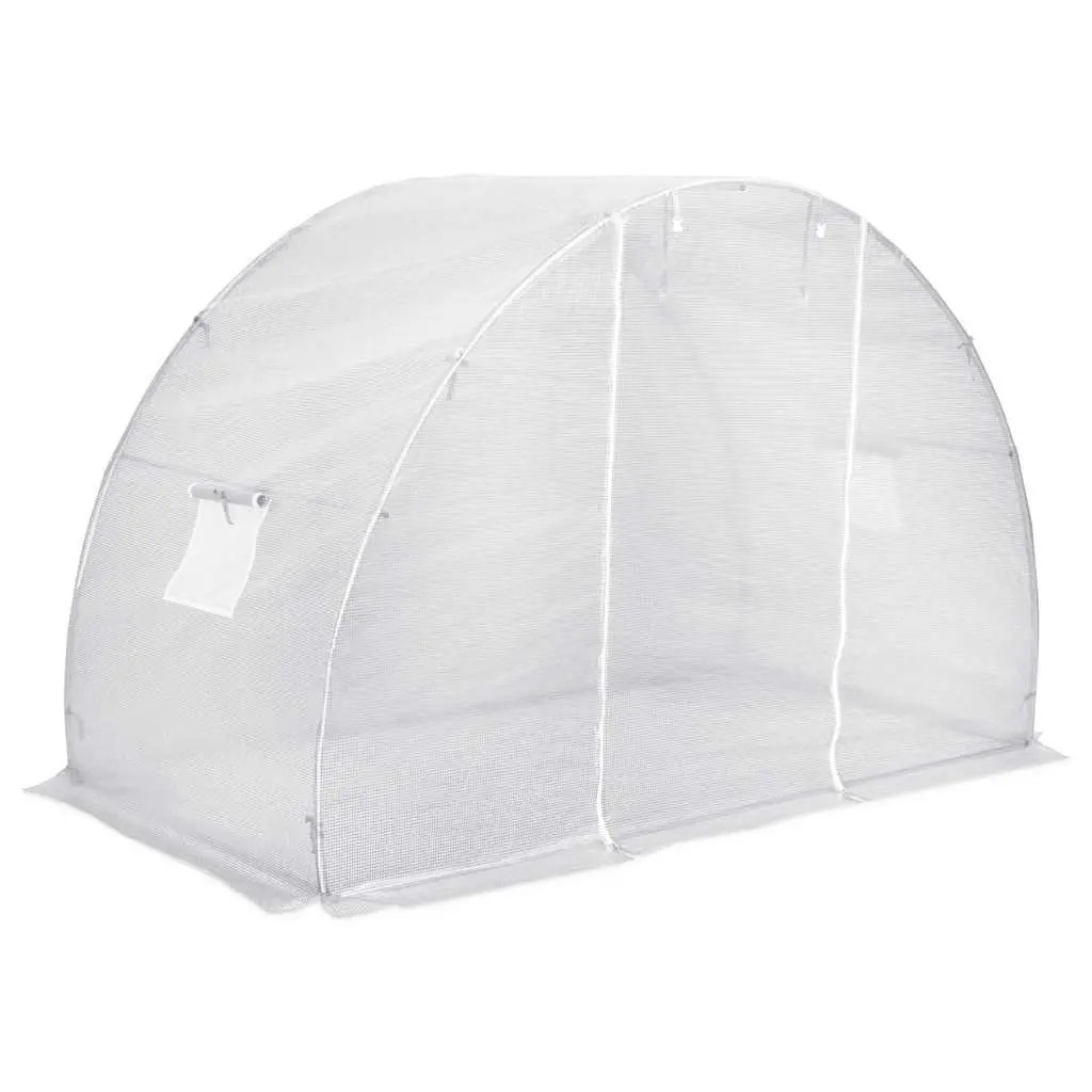 Greenhouse 4.5 m² White Garden Plant House Ventilation Windows Door Frame
