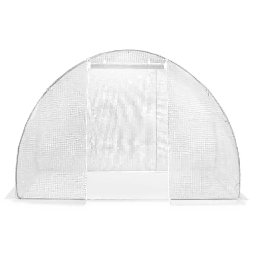 Greenhouse 4.5 m² White Garden Plant House Ventilation Windows Door Frame