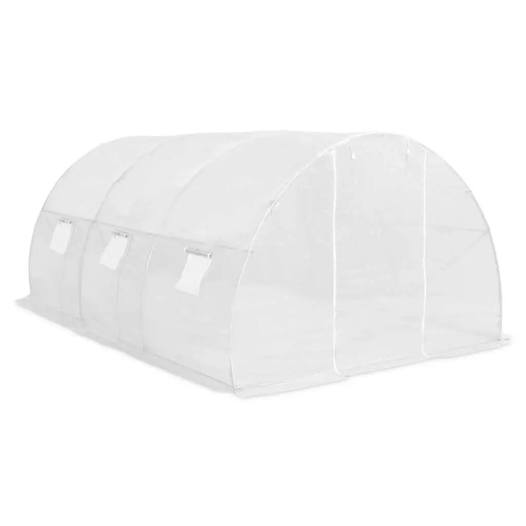 Greenhouse 13.5m² Plant House 450x300x200cm PE Mesh White