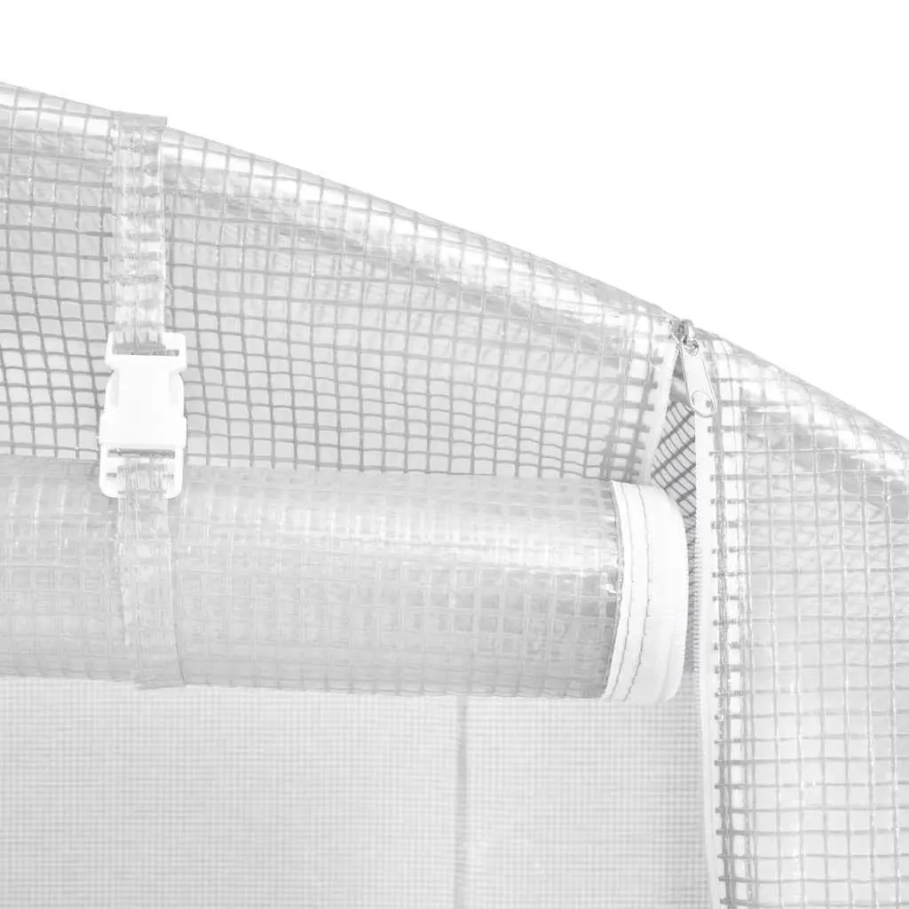 Greenhouse 13.5m² Plant House 450x300x200cm PE Mesh White