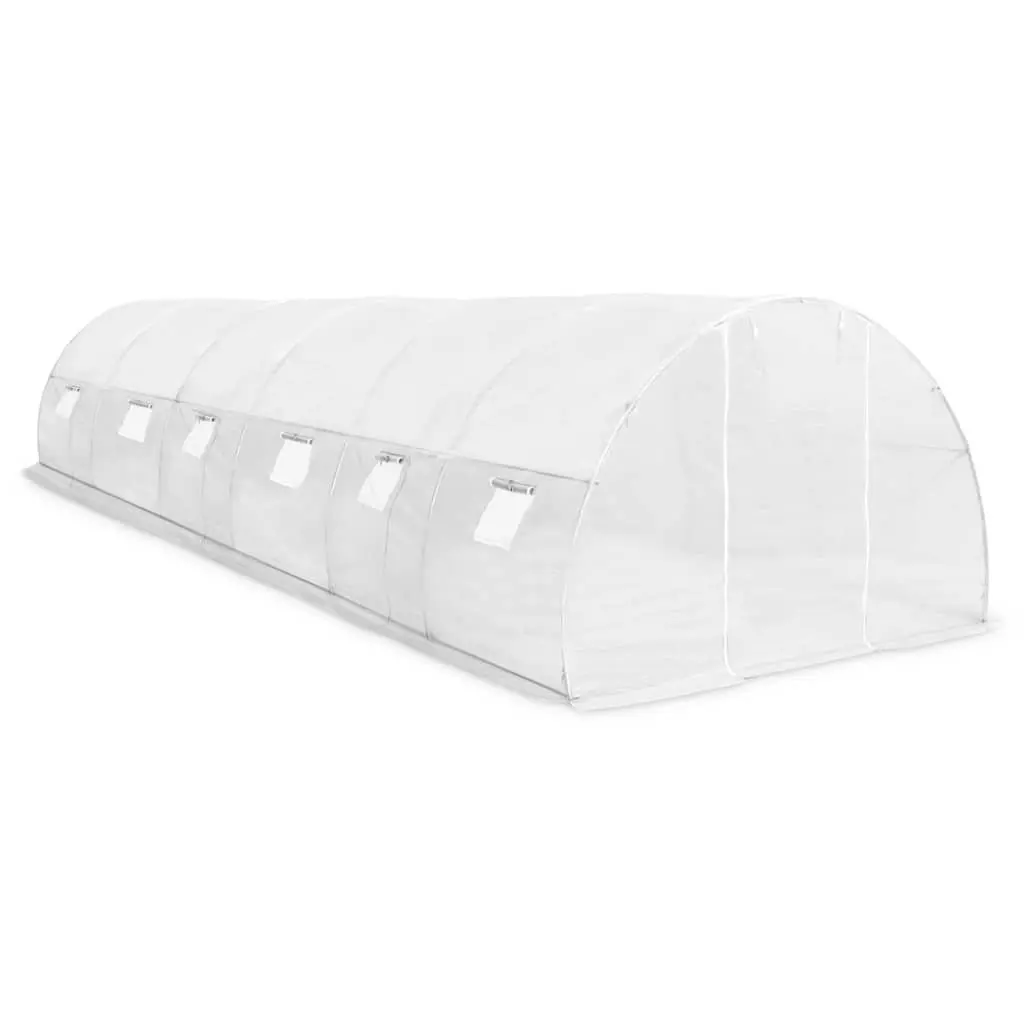 Greenhouse 27 m² PE Mesh Fabric 900x300x200 cm White Galvanised Steel Frame