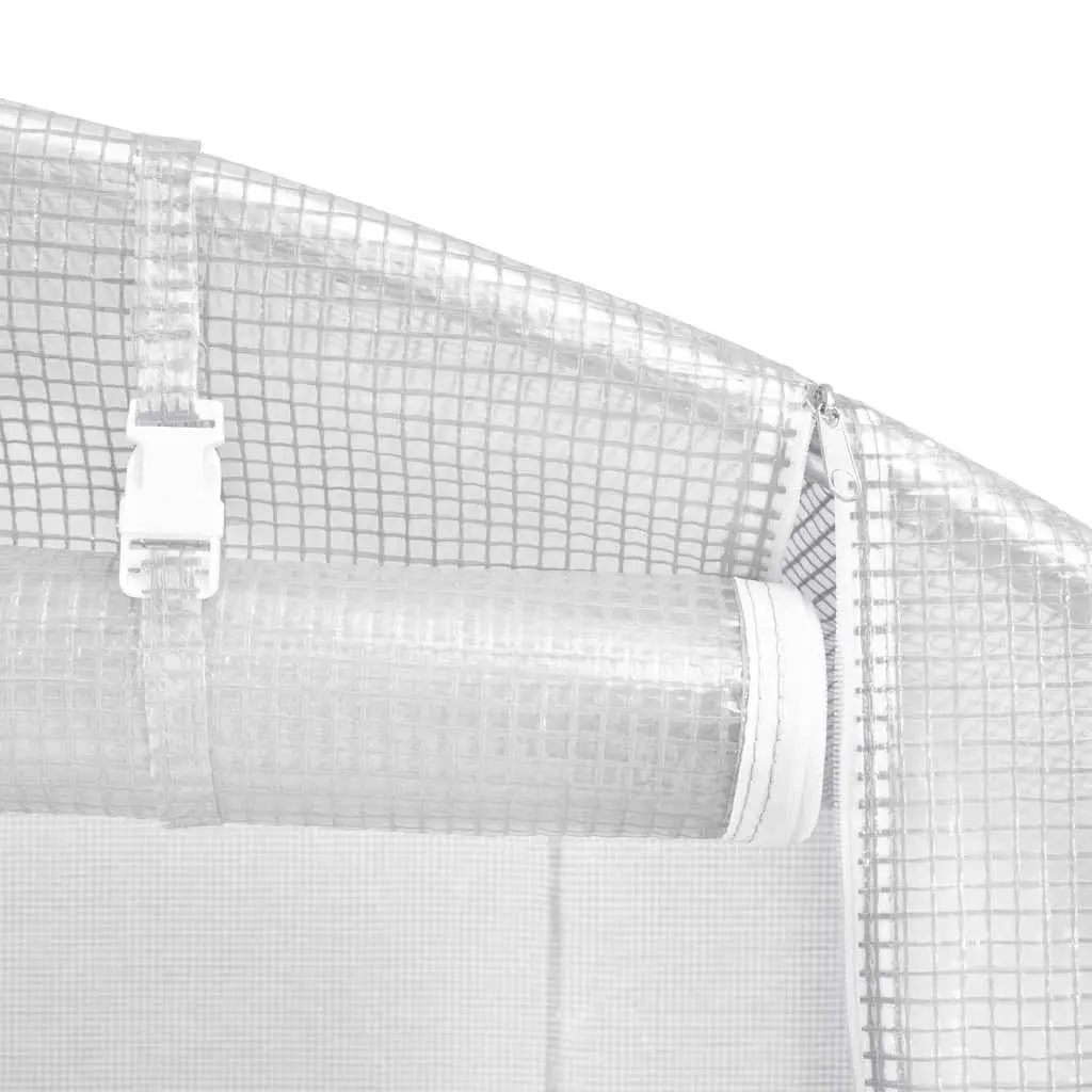 Greenhouse 27 m² PE Mesh Fabric 900x300x200 cm White Galvanised Steel Frame