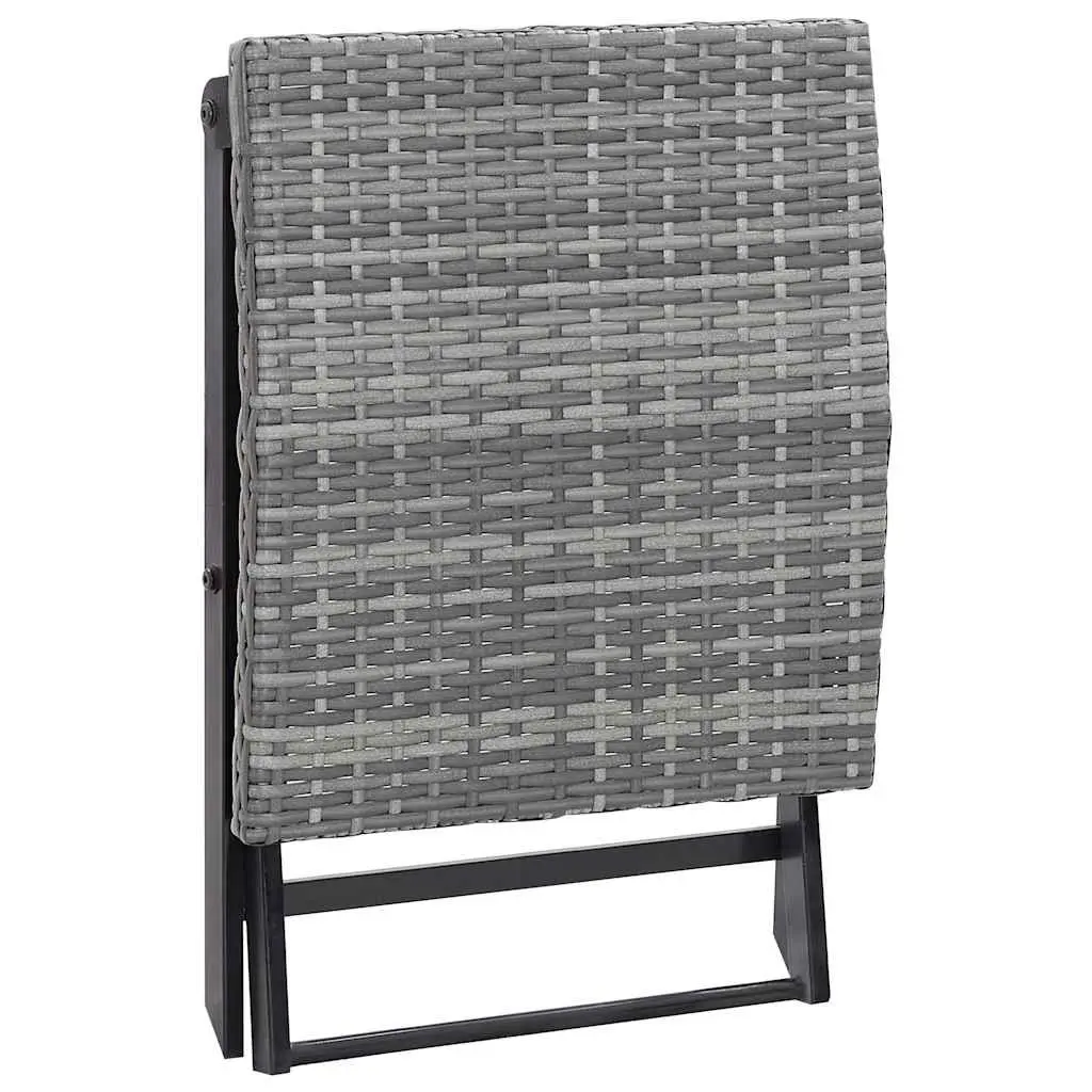 Folding Stool Outdoor Footrest Lightweight Portable Grey Rattan Seat