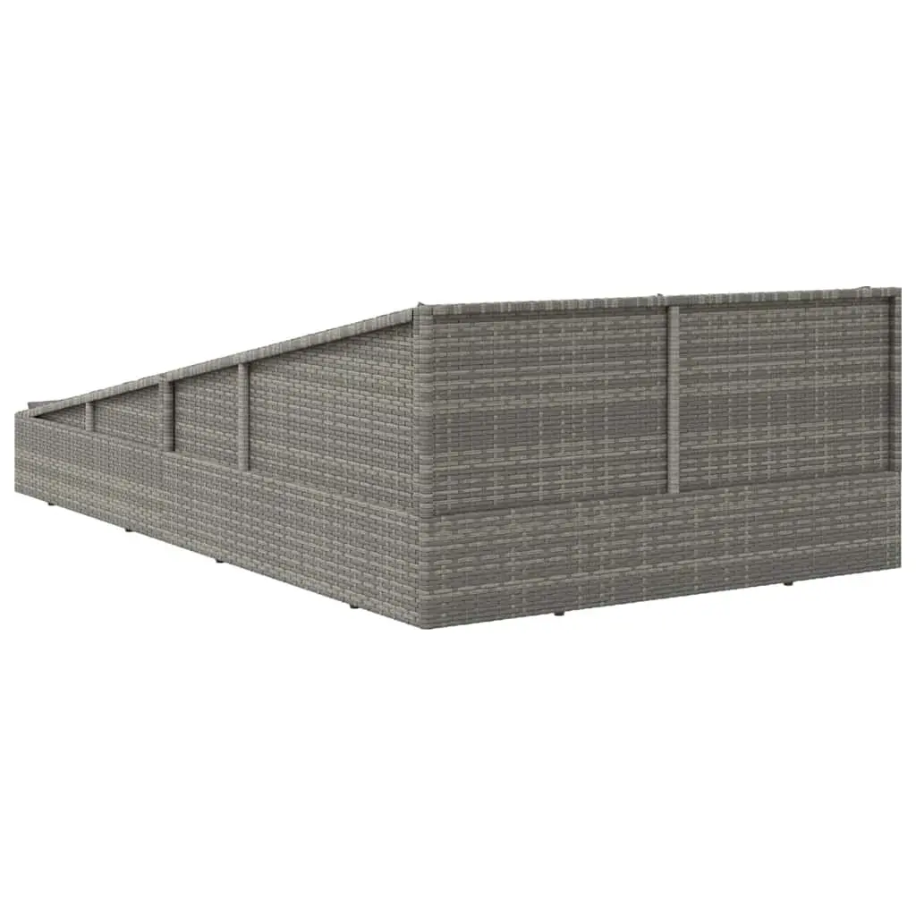 Outdoor Daybed 2-Person Garden Lounger 110x200cm Grey Rattan