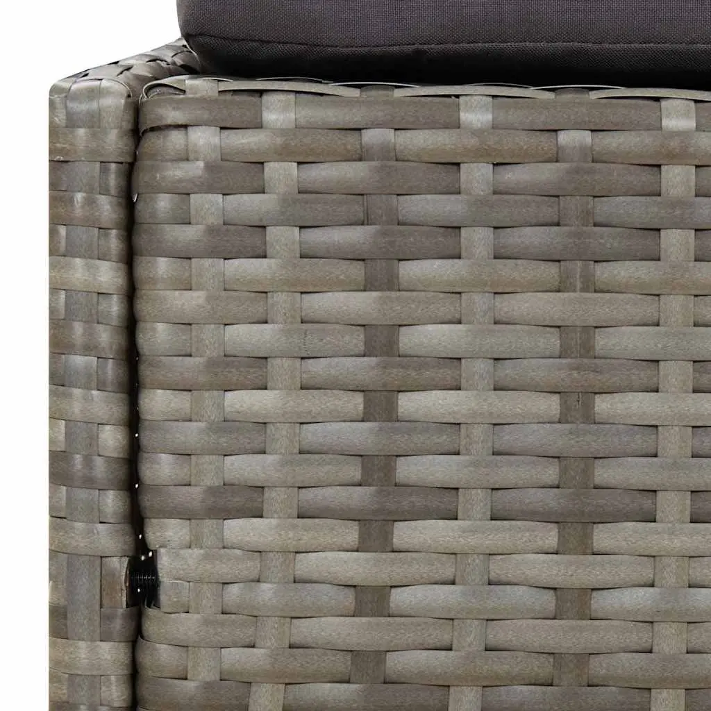 Outdoor Daybed 2-Person Garden Lounger 110x200cm Grey Rattan