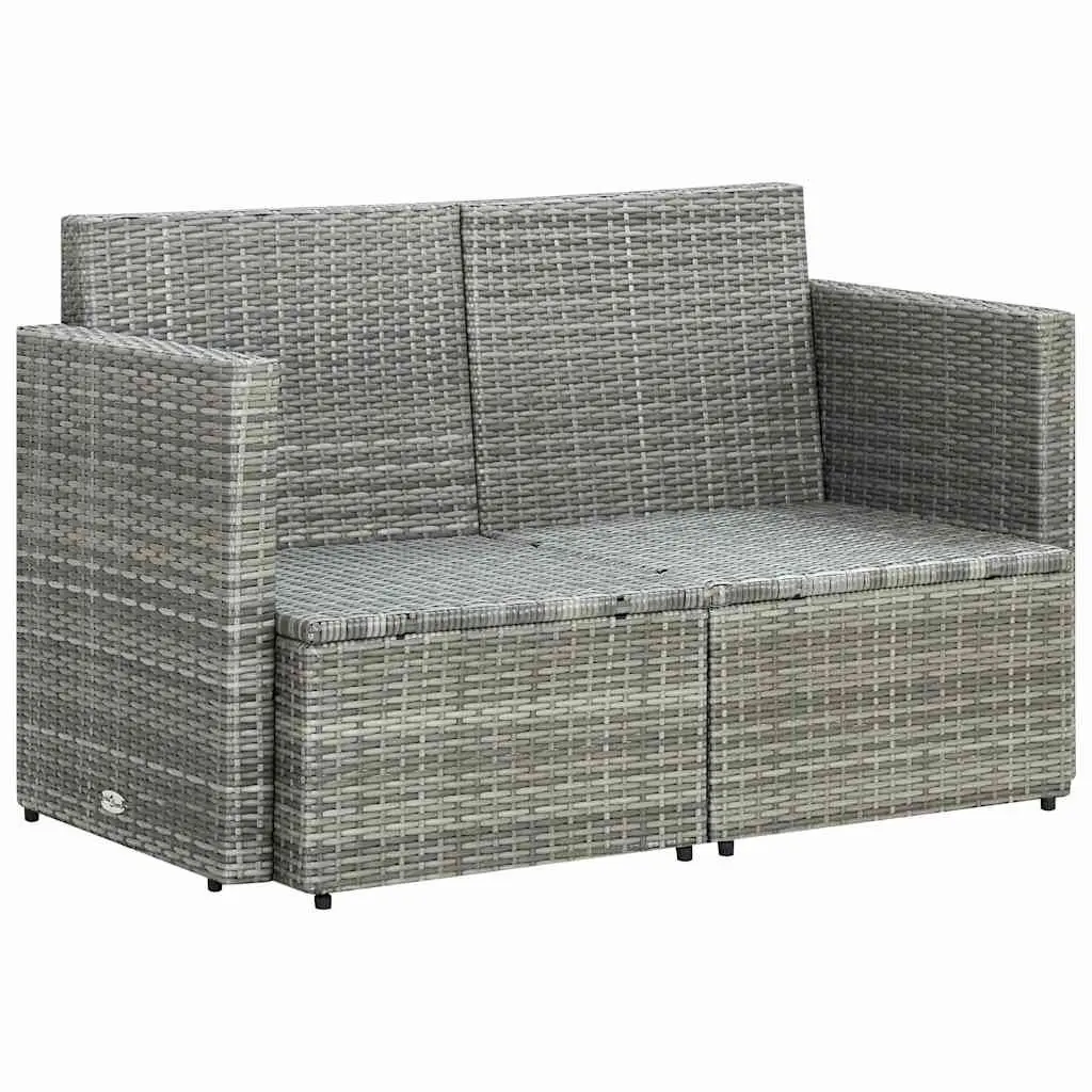 Grey 2 Seater Garden Sofa with Cushions