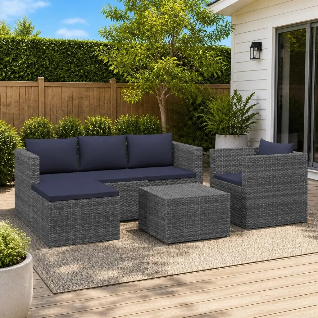 Garden Lounge Set 4 Piece Poly Rattan Outdoor Furniture Sofa Armchair Coffee