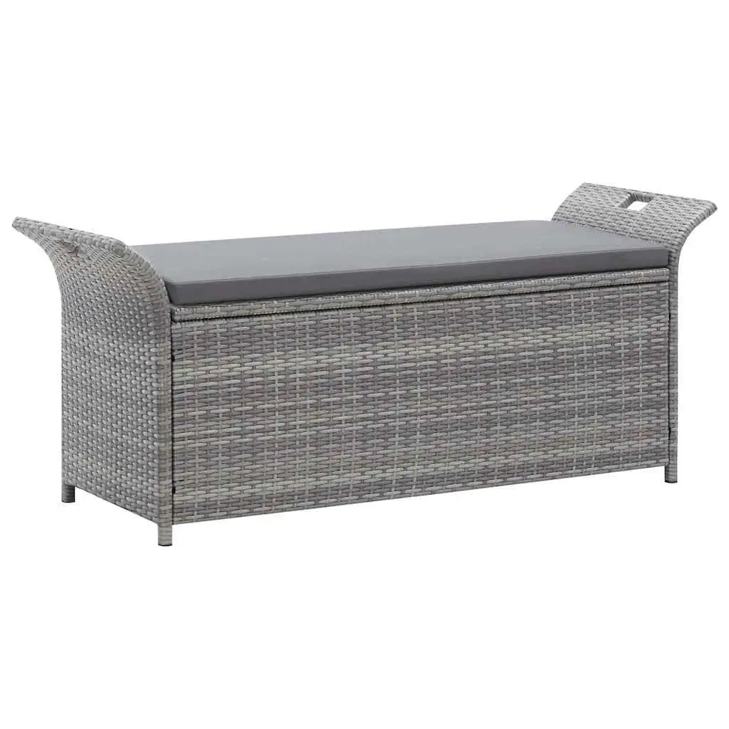 Outdoor Storage Bench Grey 138cm Garden Rattan Seating Box
