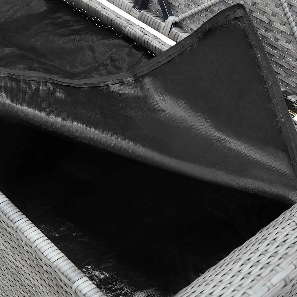 Outdoor Storage Bench Grey 138cm Garden Rattan Seating Box