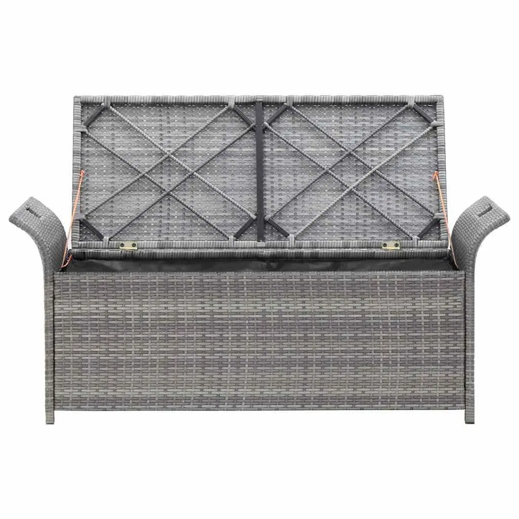 Outdoor Storage Bench Grey 138cm Garden Rattan Seating Box
