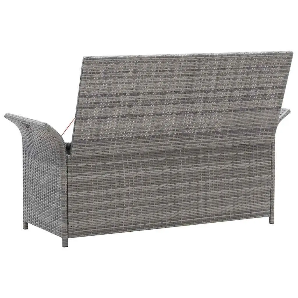Outdoor Storage Bench Grey 138cm Garden Rattan Seating Box