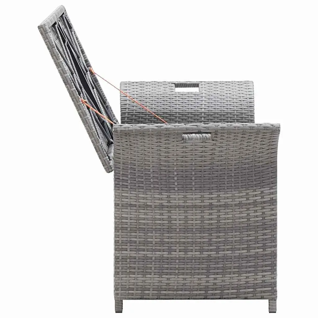 Outdoor Storage Bench Grey 138cm Garden Rattan Seating Box