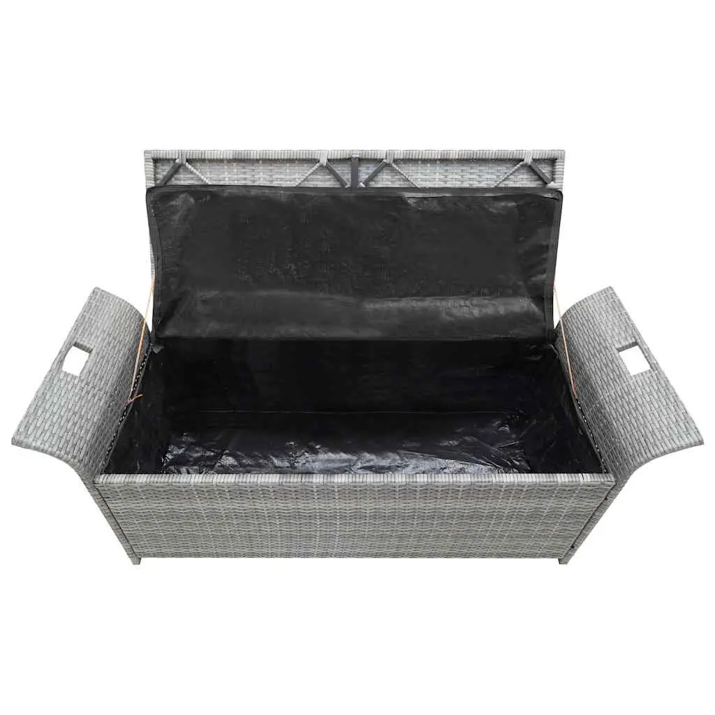 Outdoor Storage Bench Grey 138cm Garden Rattan Seating Box