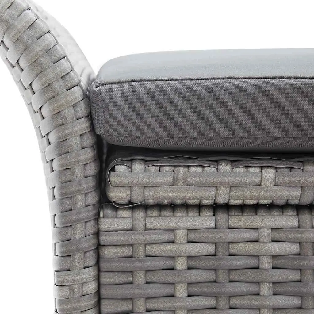 Outdoor Storage Bench Grey 138cm Garden Rattan Seating Box