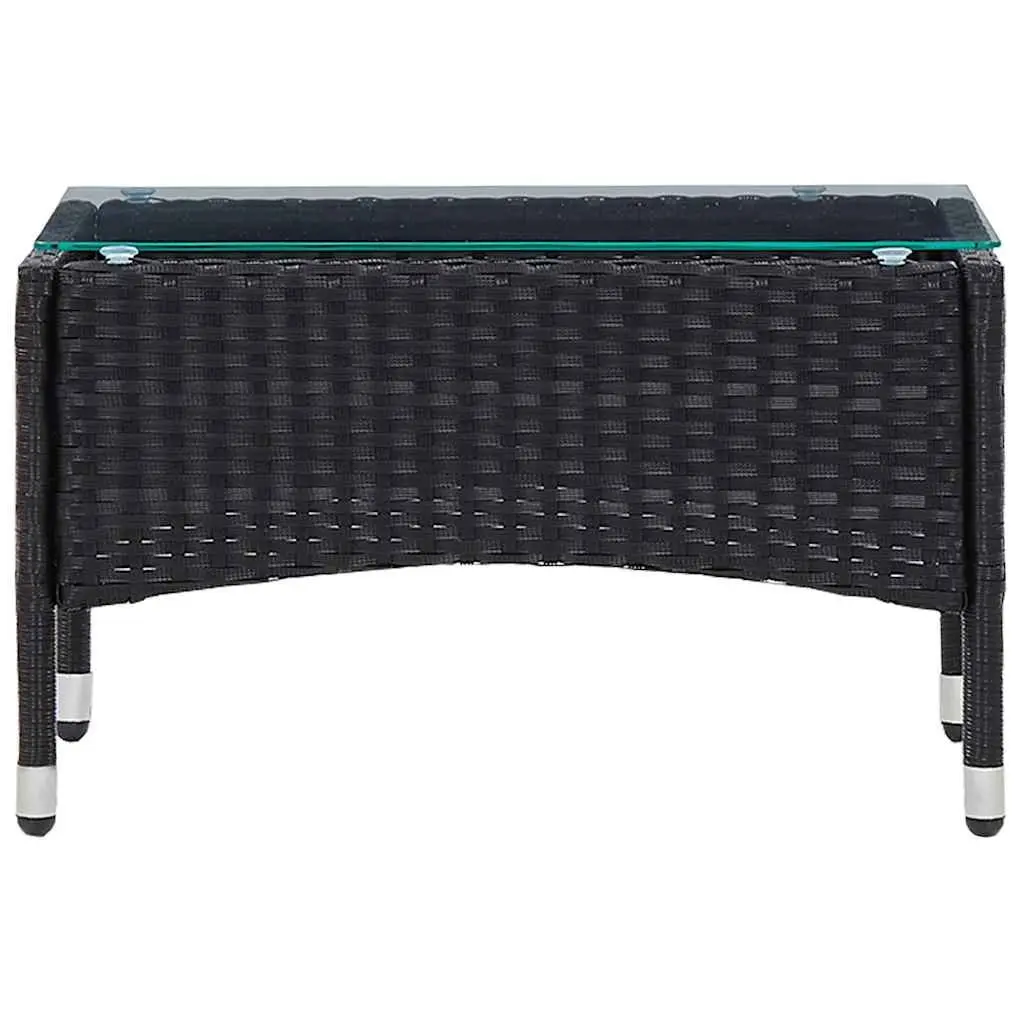 Outdoor Rattan Sofa Set 4 Piece with Cushions Black Weather Resistant for Garden Patio Balconies