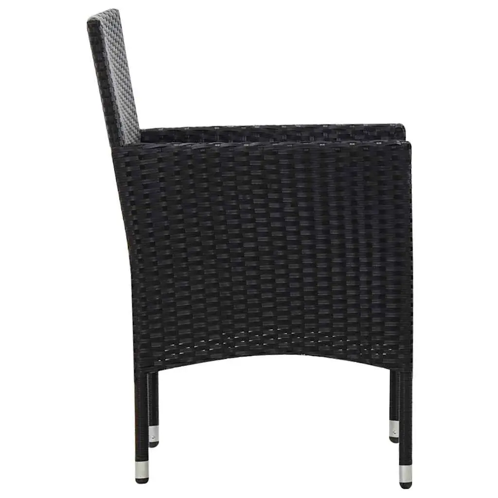 Outdoor Rattan Sofa Set 4 Piece with Cushions Black Weather Resistant for Garden Patio Balconies