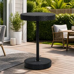 Reliable Black Rattan Outdoor Table, Easy to Clean