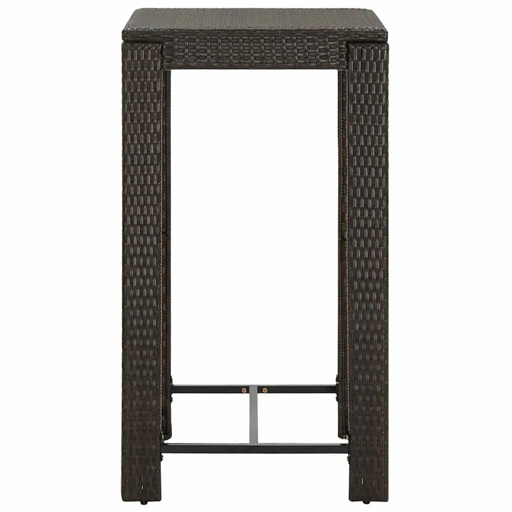 Brown Bar Table with Steel Frame 60.5cm