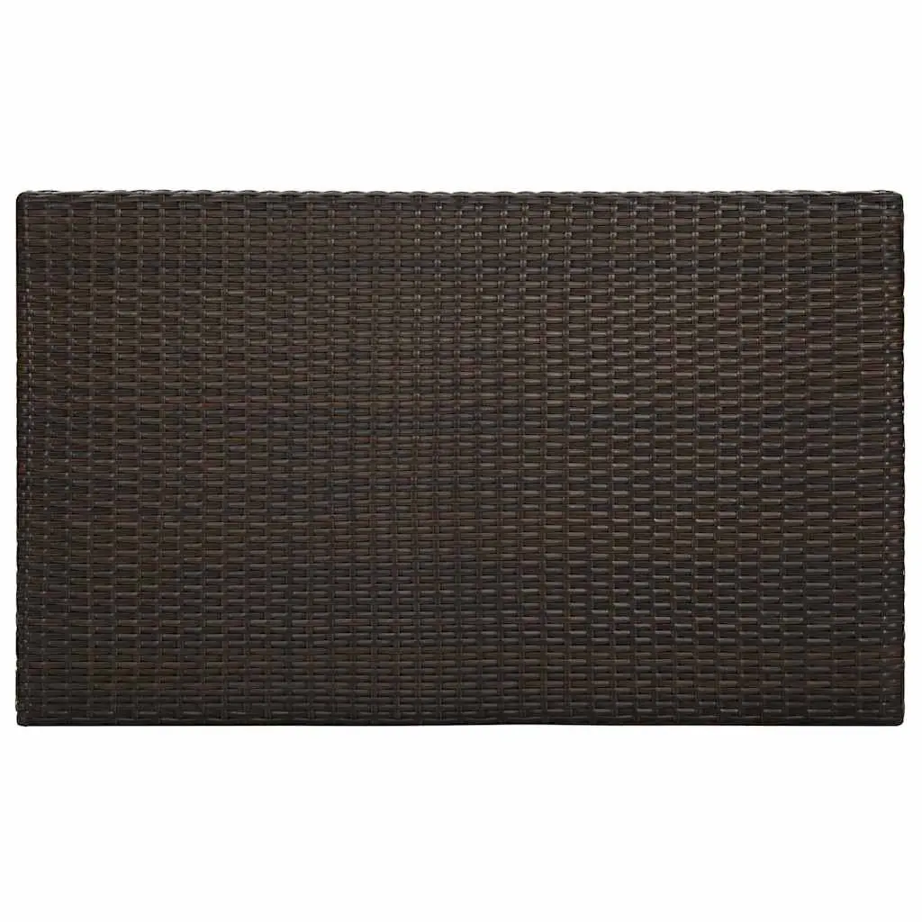 Outdoor Bar Table High Top 100cm x 60.5cm Brown Poly Rattan Garden Patio Furniture