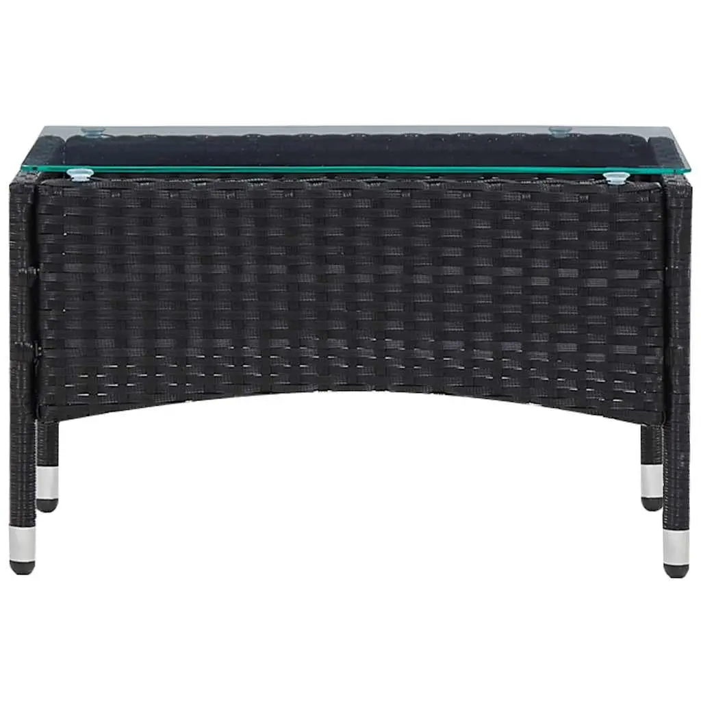 Outdoor Lounge Set Garden Furniture PE Rattan Sofa Table Cushions 4 Piece Black