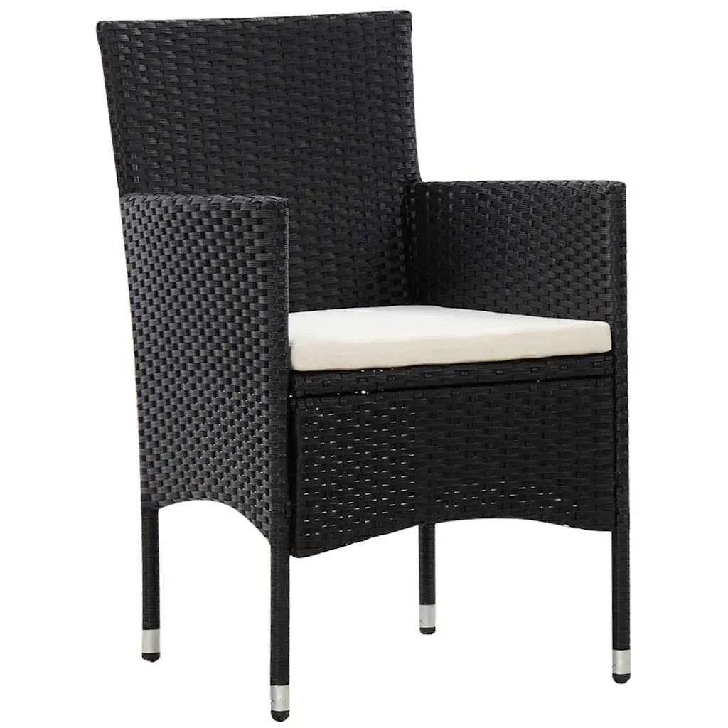 Outdoor Lounge Set Garden Furniture PE Rattan Sofa Table Cushions 4 Piece Black