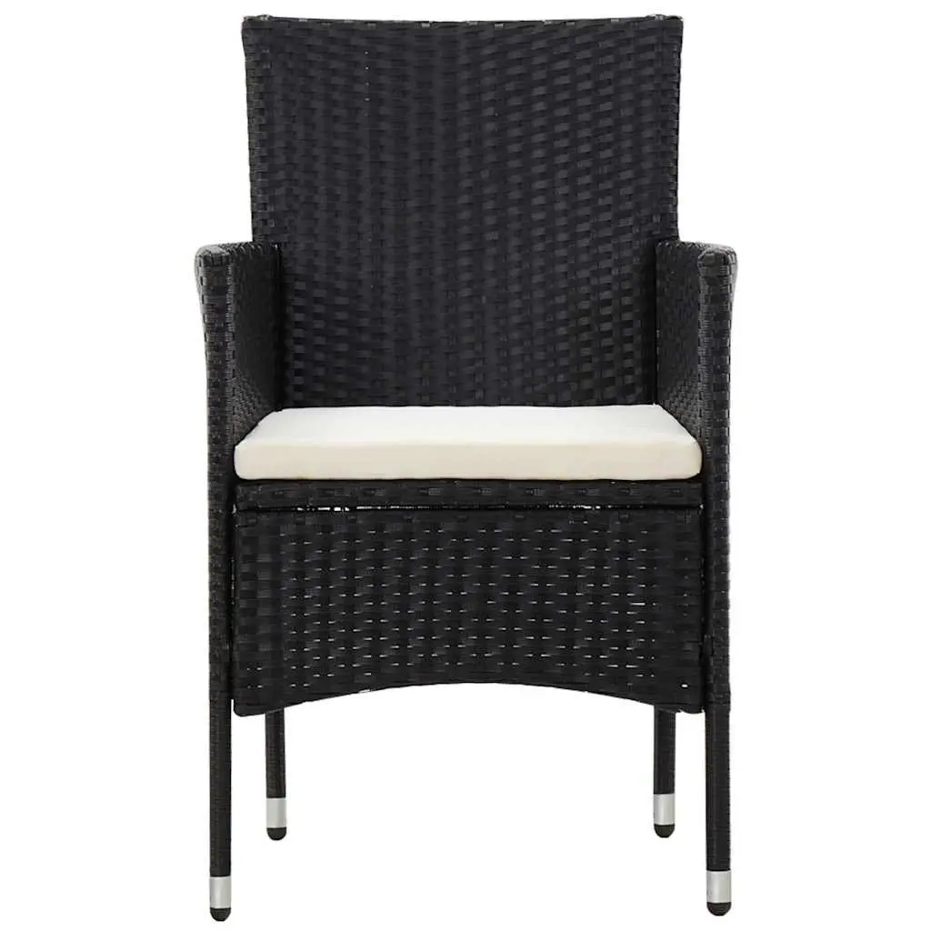 Outdoor Lounge Set Garden Furniture PE Rattan Sofa Table Cushions 4 Piece Black