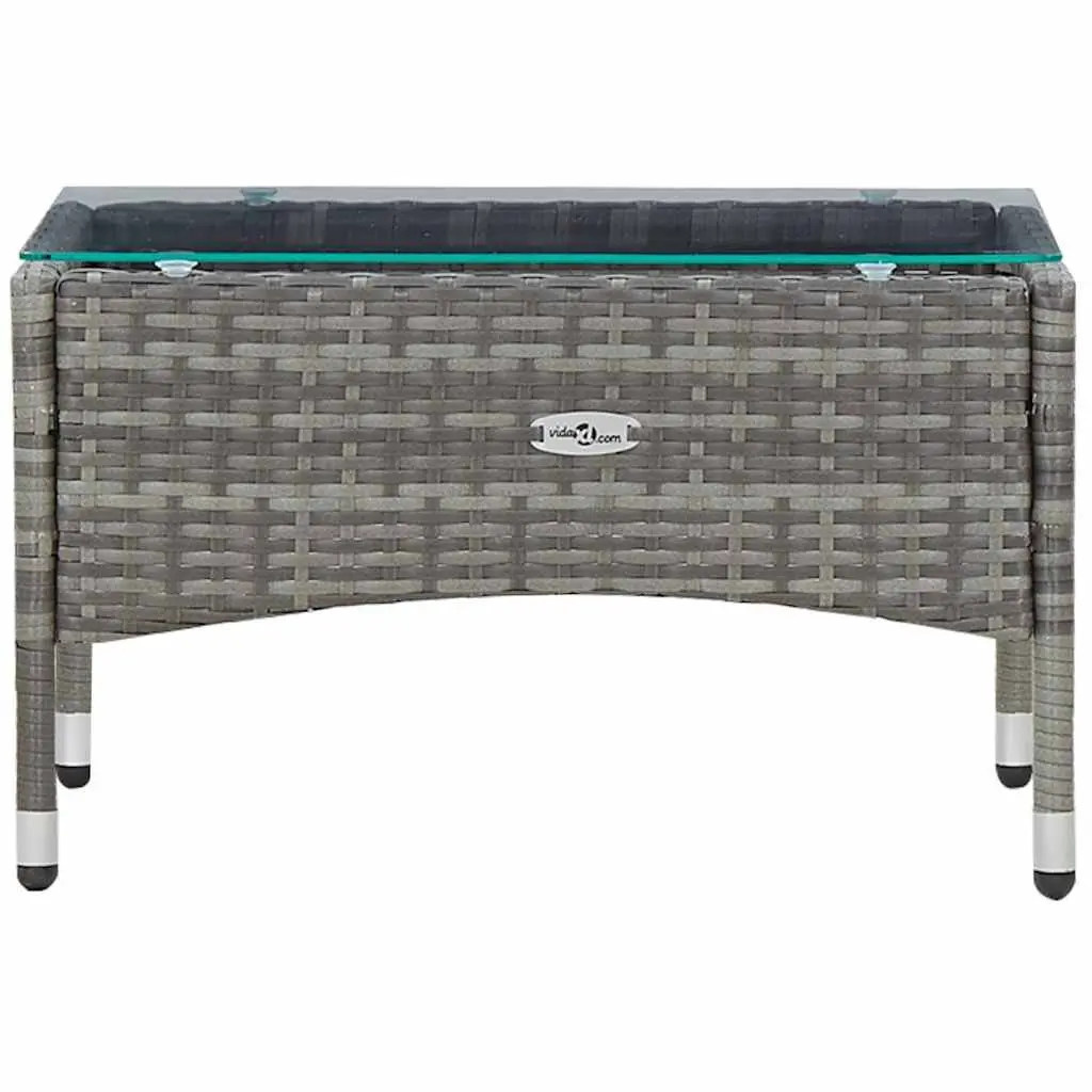 4 Piece Garden Lounge Set Outdoor Furniture Rattan Sofa Table Grey