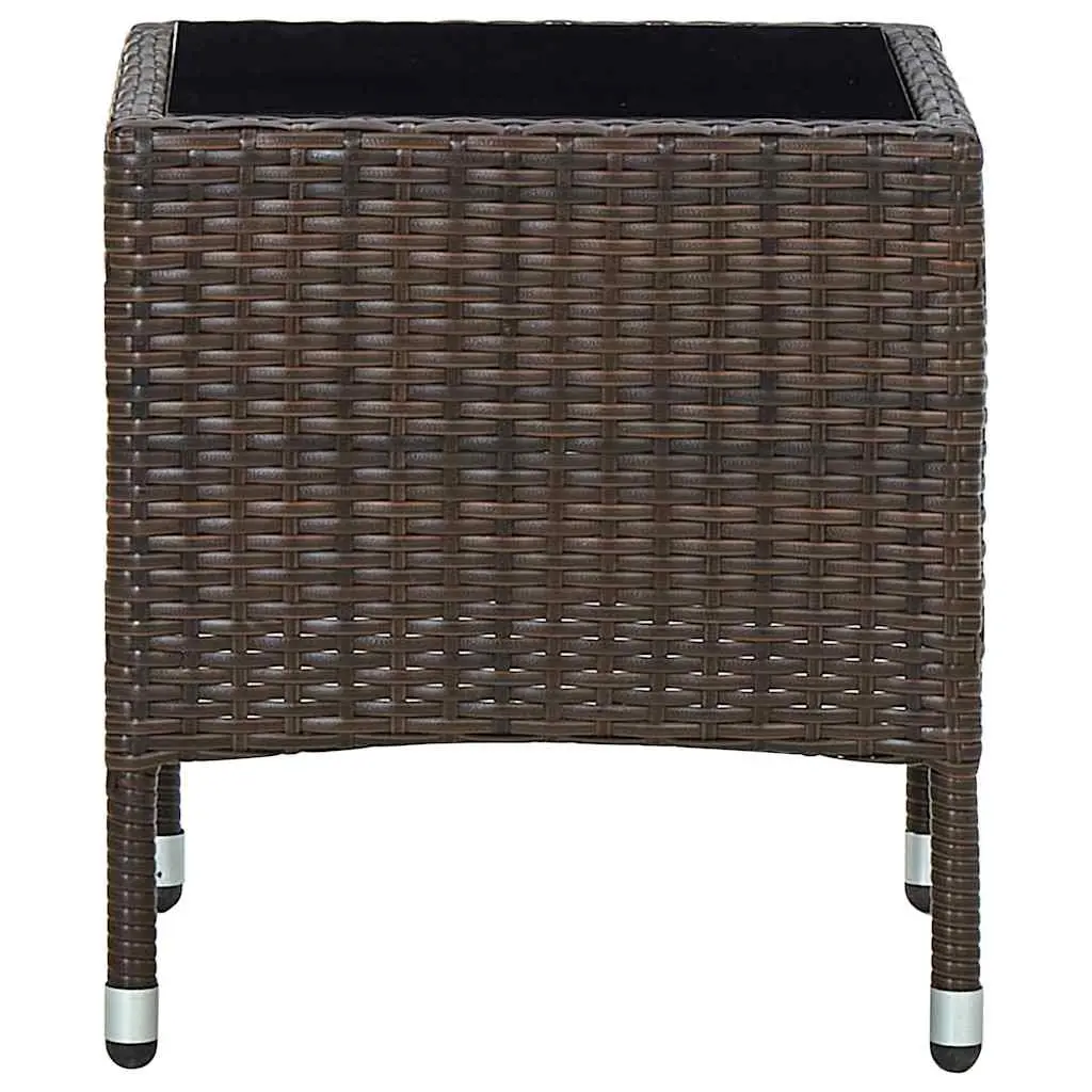 Garden Table Outdoor Patio Furniture Brown Rattan 40x40x45cm