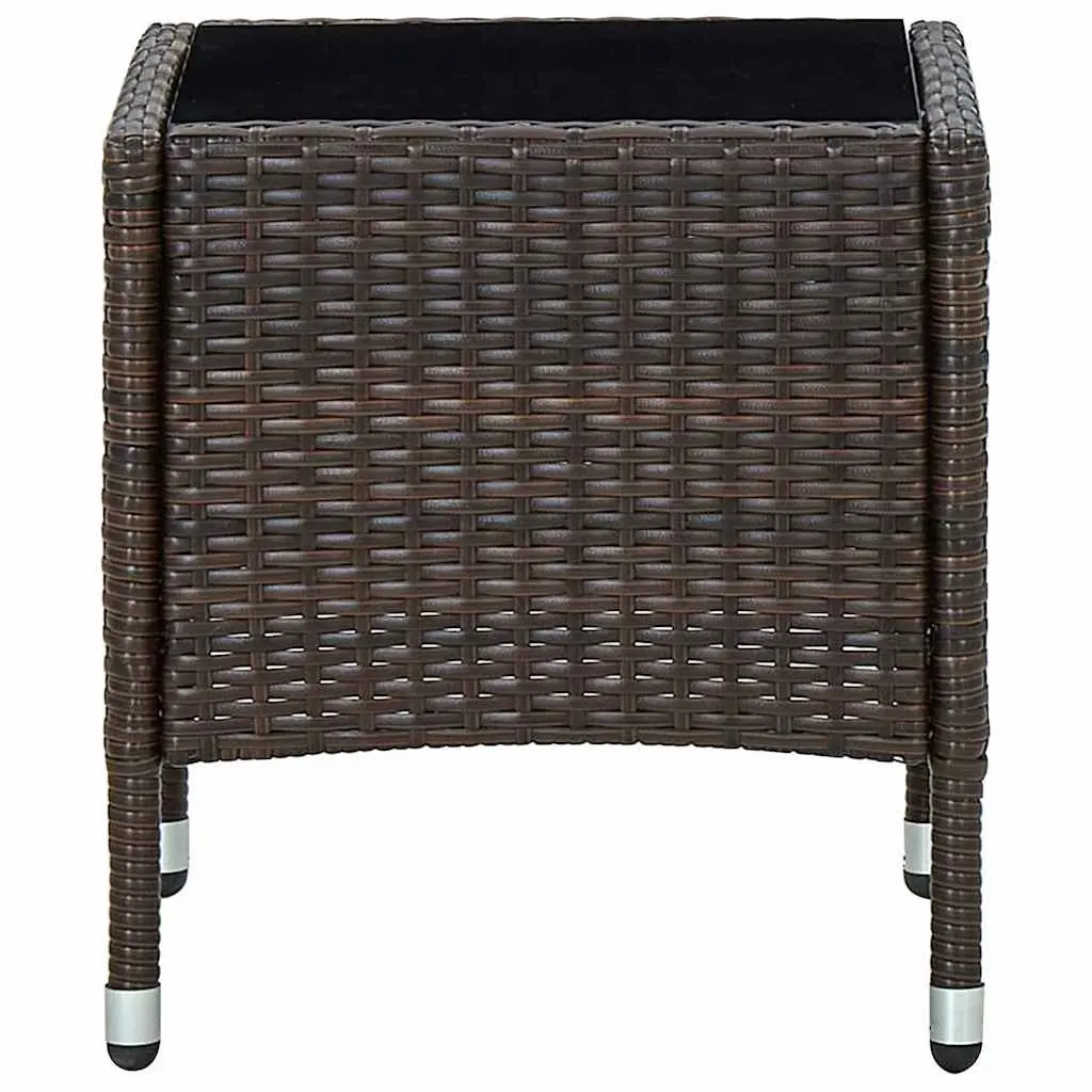 Garden Table Outdoor Patio Furniture Brown Rattan 40x40x45cm