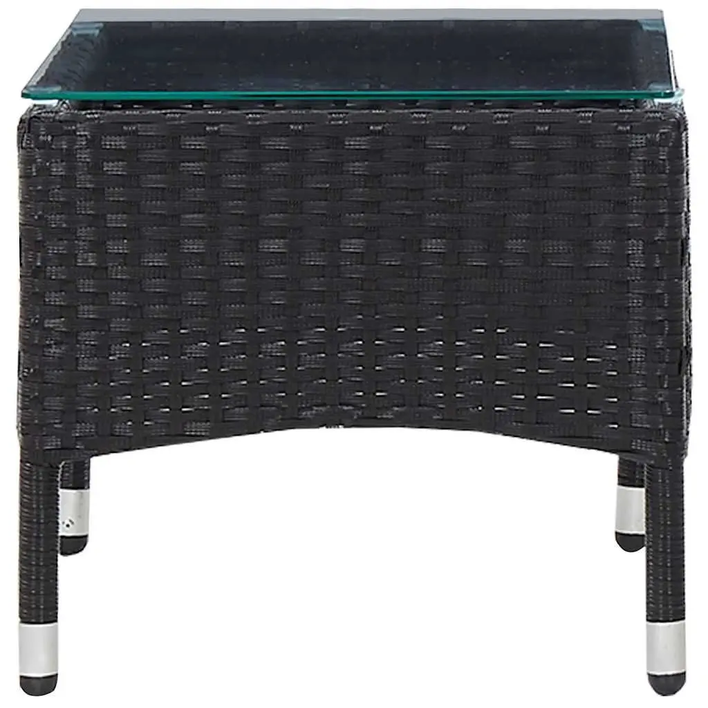 Outdoor Coffee Table Black Rattan Garden Furniture 60 x 40 x 36 cm
